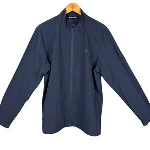 Travis Mathew Men's Blue Heathered Full Zip Golf Jacket Windbreaker Size M